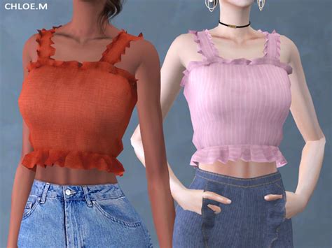 Crop Top By Chloemmm At Tsr Sims 4 Updates