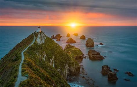 Wallpaper Sunrise The Ocean Rocks Dawn Coast Lighthouse Morning