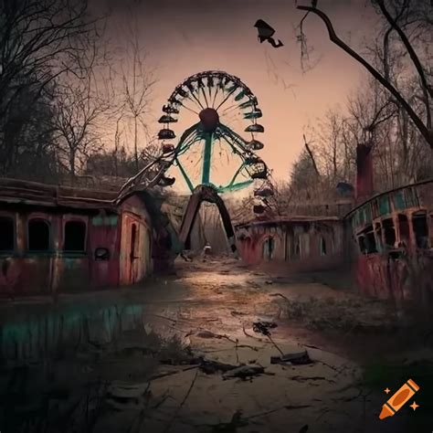 Abandoned Amusement Park With Decaying Attractions