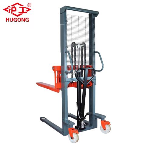 1000kg 1600mm Hydraulic Manual Stacker Hand Forklift China 1000kg