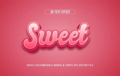 Premium Vector Sweet 3d Editable Text Effect Style