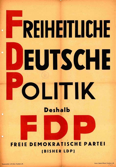Wahlplakat der F.D.P. von 1949 - Tagesspiegel