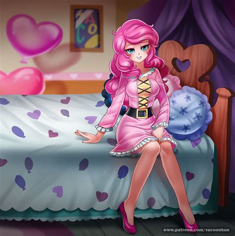 Suggestive Artist Racoonsan Pinkie Pie Human Balloon Bed Bedroom Bedroom Eyes