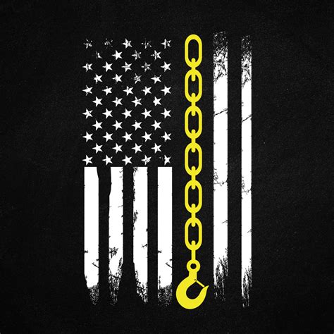 Tow Truck Thin Yellow Line American Flag 4th Of July Svg Cutting File