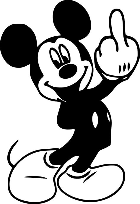 2 vinyl stickers mickey mouse gone bad middle finger auto moto car tuning b 33. Mickey Mouse Flips Finger Decal Car Truck Wall Window ...