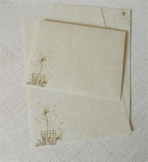 Parchment Paper Stationery Set Ivory Colored Writing Paper Etsy