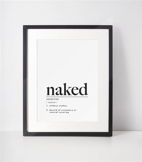 Naked Wall Art Definition Print Printable Definition Poster Naked Bathroom Wall Art Naked