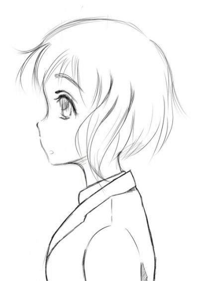 This first example is of fairly short female hair drawn in large clumps as is typical for an anime/manga style. Anime Guy Side View Face | www.imgkid.com | Anime drawings ...