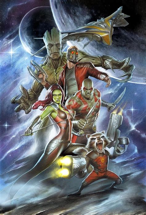 Guardians Of The Galaxy Adi Granov Signed Marvel Giclee On Canvas Limi