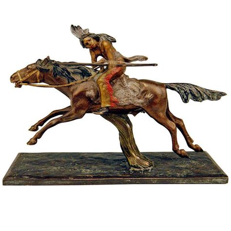 Vienna Bronze Carl Kauba Style Native American Riding Red Indian Bow Arrow 1910 Red Indian
