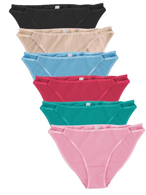 Jo And Bette 6 Pack Cotton Bikini Womens Underwear String Panties Soft Sexy