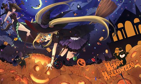 Happy Halloween Anime Art 3700x2200 Wallpaper