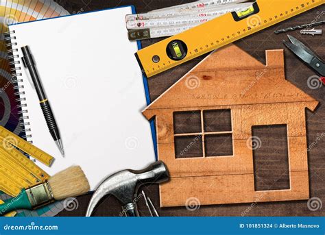 Home Improvement Concept Work Tools And House Stock Photo Image Of
