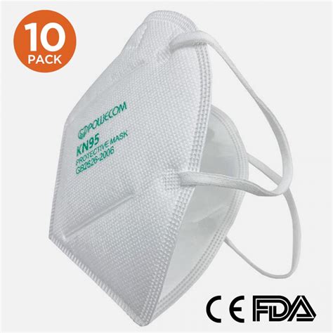 10 Pack Kn95 Face Mask Respirator Ce Fda Approved Ffp2 Pm25 Powecom