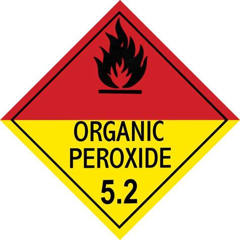 250mm Class 5 2 Organic Peroxide Adhesive Label Silverback Australia