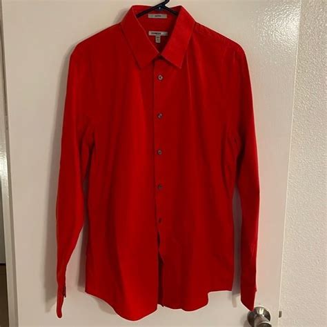 Express Imx Red Long Sleeve Button Up Shirt Lg Red Longsleeve Red