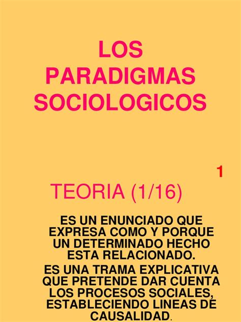 Los Paradigmas Sociológicos Pdf Sociología Paradigma