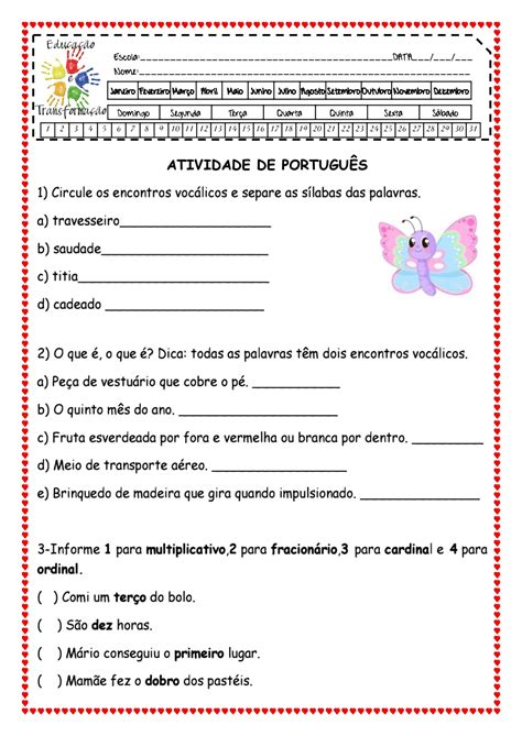 Atividades De Lingua Portuguesa