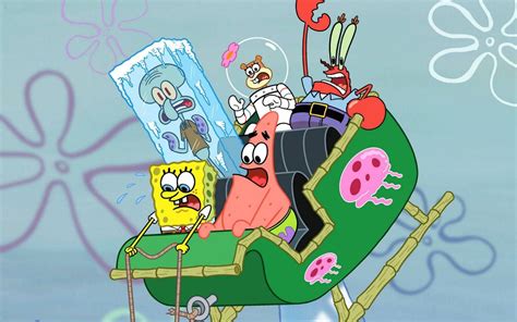 Spongebob Squarepants Squidward Sandy Cheeks Mr Krabs And Patrick