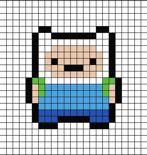 Finn The Human Pixel Art Dibujitos Sencillos Punto De Cruz Dibujos
