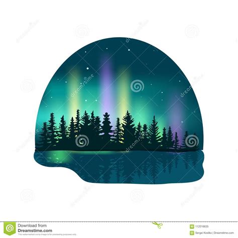Northern Lights Aurora Borealis On Transparent Background Vector
