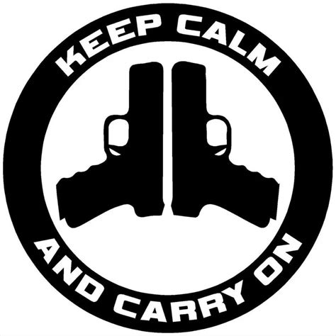 127cm127cm Keep Calm And Carry On Gun Control Decal Car Stickers