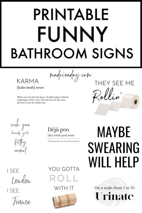 Stylish Free Funny Bathroom Printables Made In A Day