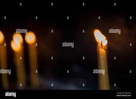 Burning Candle With Dripping Wax Hi Res Stock Photography And Images Alamy