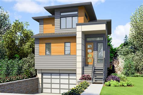 Contemporary Two Story House Plan With Upstairs Master And Laundry