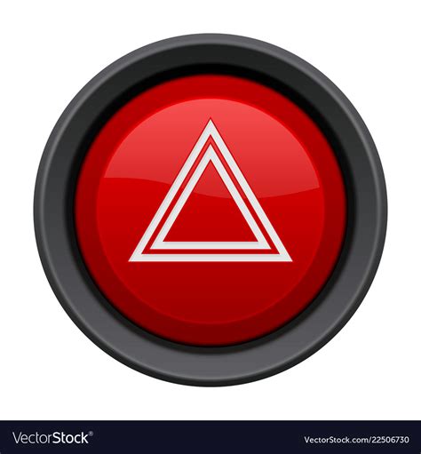 Warning Light Red Button Car Dashboard Element Vector Image