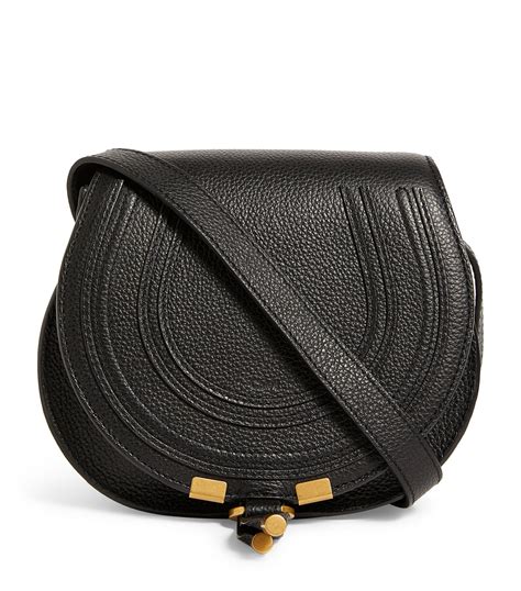 Chloé Black Mini Leather Marcie Saddle Bag Harrods Uk