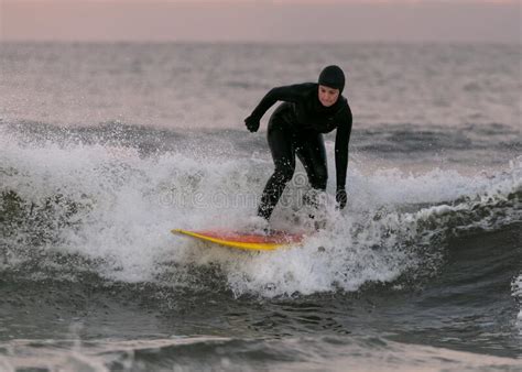 Surfer On Tynemouth Longsands Beach Editorial Stock Photo Image Of