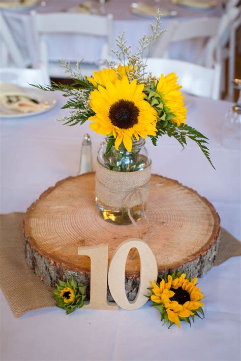 We did not find results for: Wooden Slab Centerpiece and Table Number | Sunflower ...