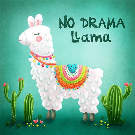 No Drama Llama Illustration Digital Llamalama Nodramalama