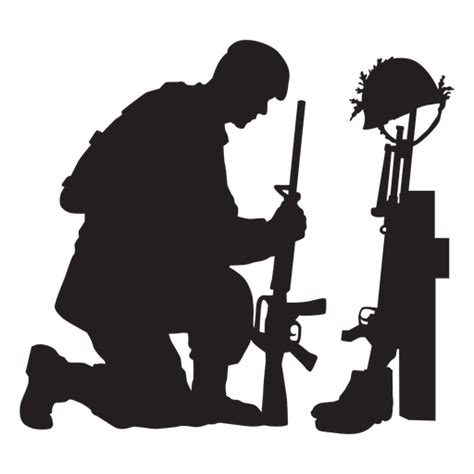 Standing Soldier In Grave Silhouette Transparent Png And Svg Vector