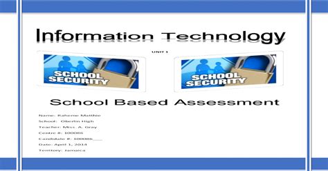 Cape Information Technology Unit 1 Sample Sba