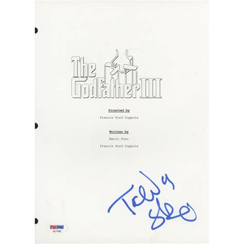Talia Shire Signed The Godfather Iii Movie Script Cover Psa Hologram