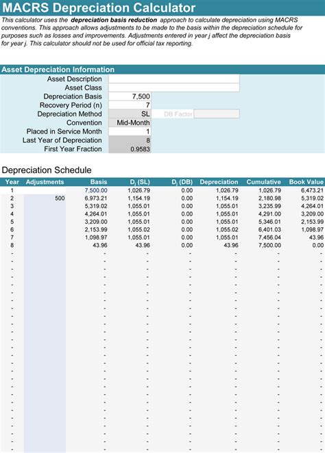 The modified accelerated cost recovery system or shortly known as macrs is a depreciation used for tax purposes. 5+ Depreciation Calculator Templates for Excel®