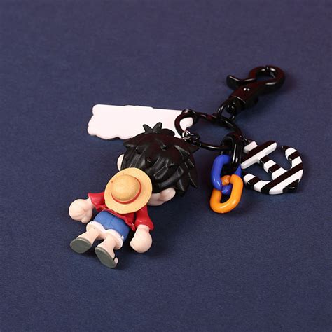 Japanese Anime One Piece 3d Straw Hat Luffy Keychain Keyring Pvc