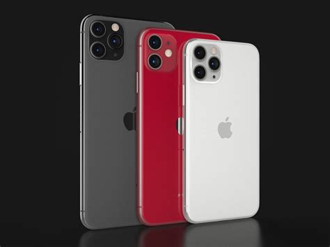 When you can't decide which color to buy, or simply like tradition, make this. 3D model Apple iPhone 11 and 11 Pro and 11 Pro Max 1