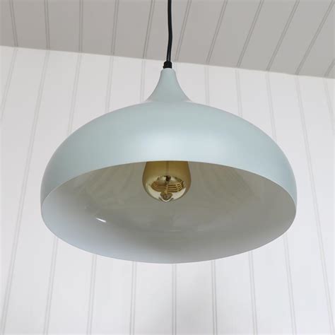 Grey Metal Dome Pendant Ceiling Light Fitting