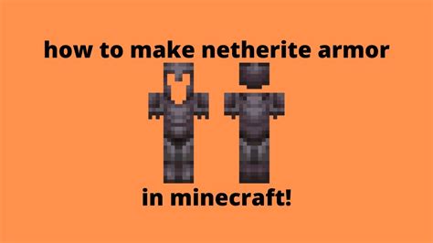How To Make Netherite Armor Youtube