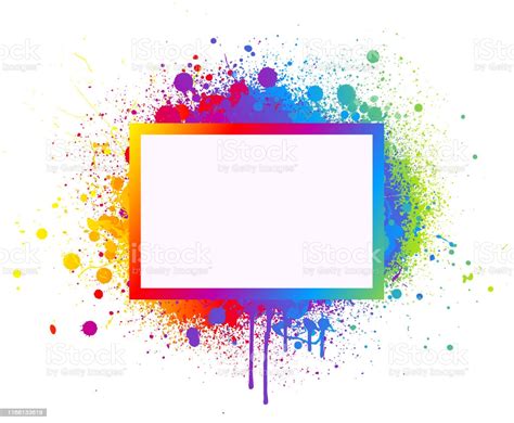 Rainbow Paint Splash Frame Stock Illustration Download Image Now Istock