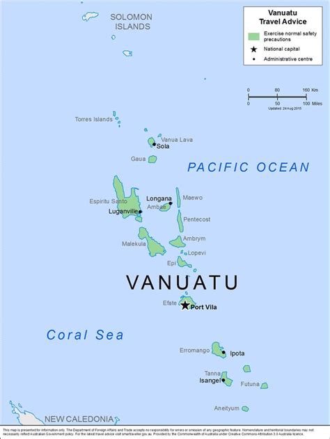 Thumbnail Map Of Vanuatu Vanuatu Travel Advice Efate