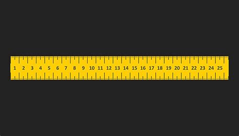Yellow Ruler Instrument Of Measurement Vector Illustration Drafting