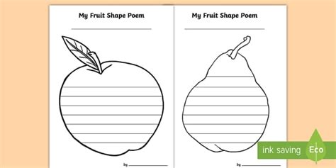 Fruit Shape Poetry Hecho Por Educadores Twinkl