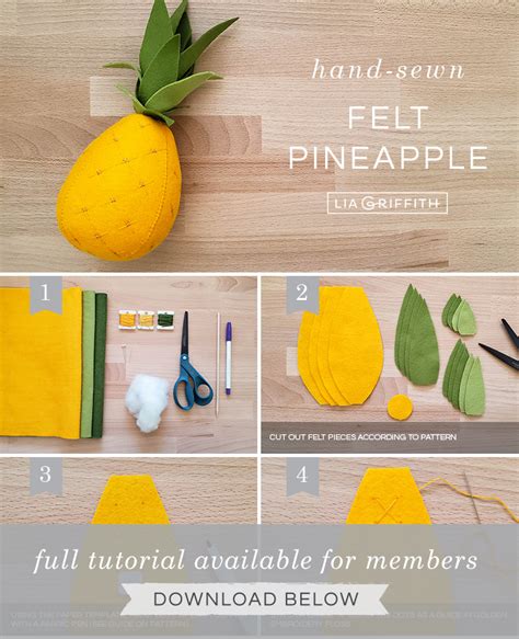 Felt Pineapple Diy Pattern And Photo Tutorial Lia Griffith