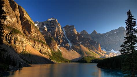 Canadian Landscape Riparian Mountain Wallpaper 1600x900 Resolution