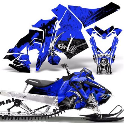 sled wrap for polaris axys graphic kit snowmobile sks pro rmk reap blue 15 20 ebay