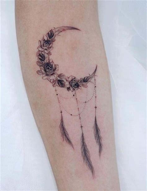 19 Magnificent Moon Dream Catcher Tattoo Designs Youll Be Obsessed